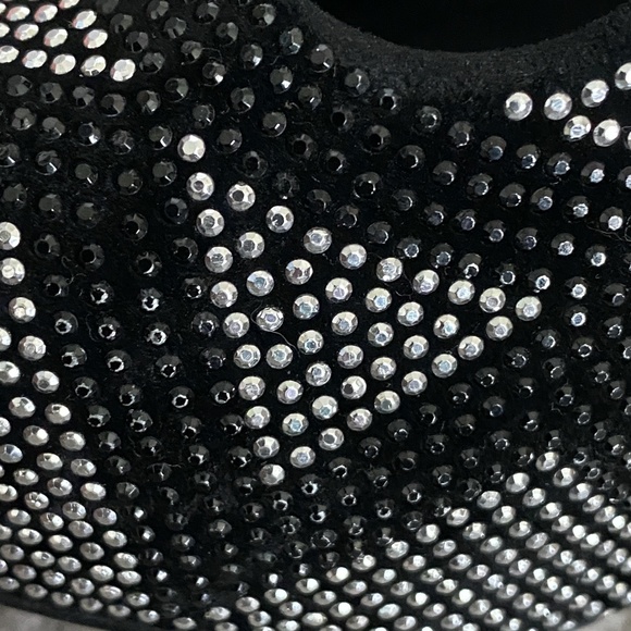 ALDO Black Silver Rhinestone Bling Heels - Picture 8 of 12